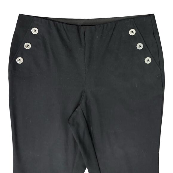 Alfani Black Stretch Button Detail Bootcut Slacks Trousers size M Professional - Picture 2 of 9
